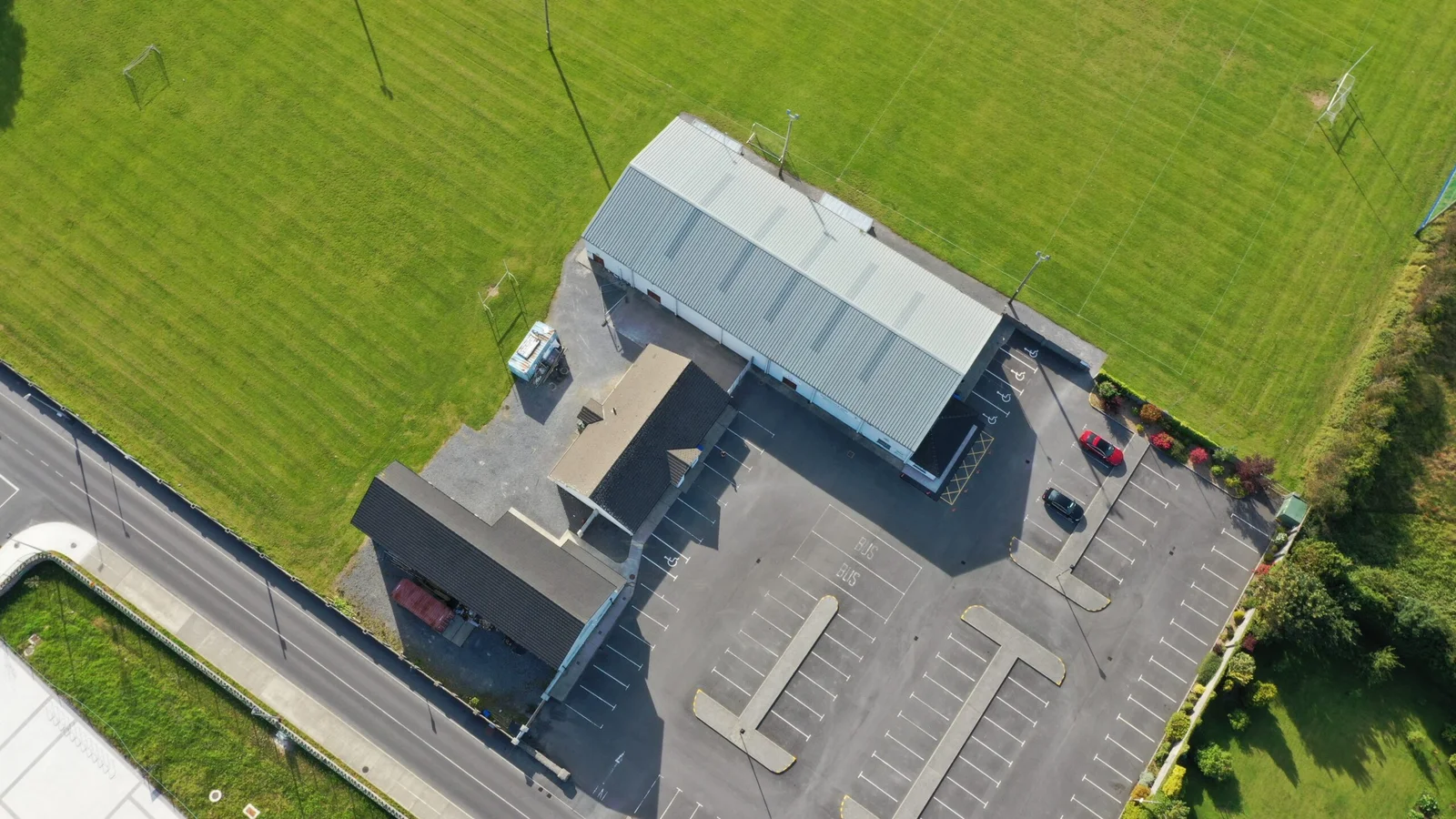 Aerial view showing handball alley